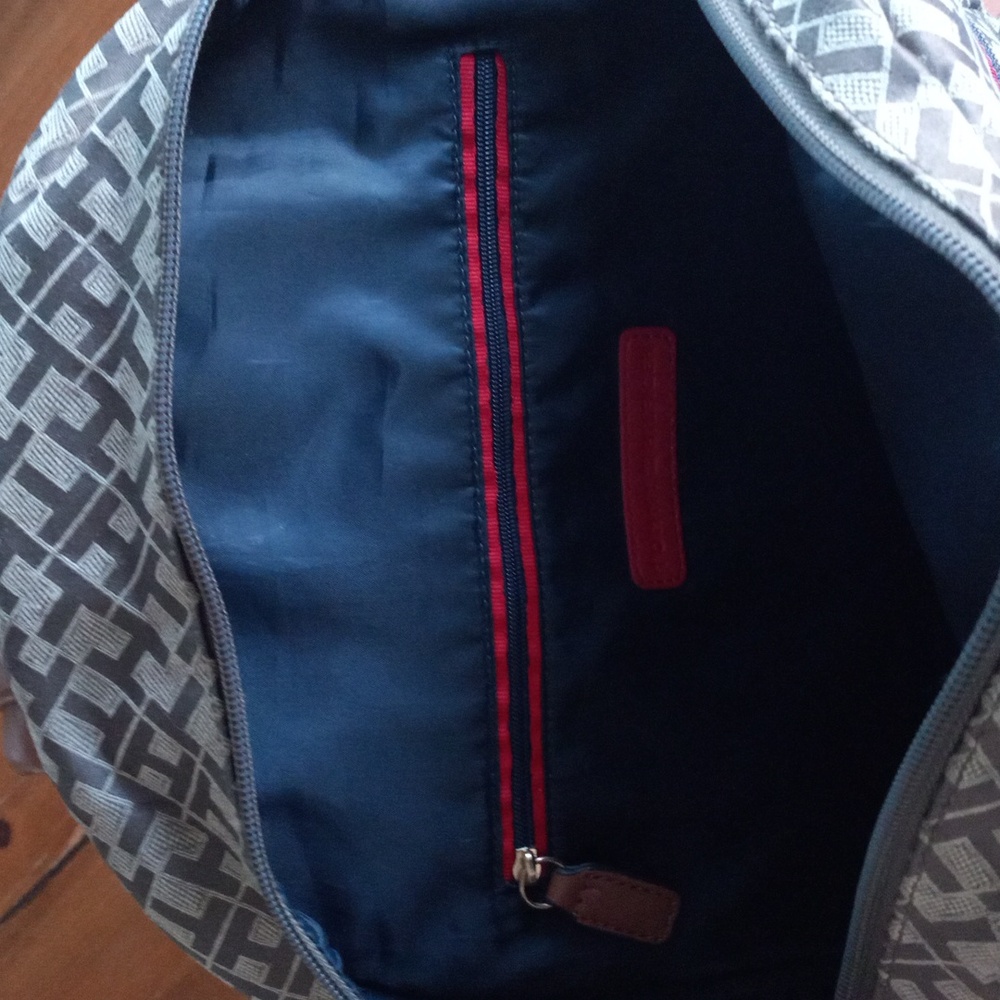 Tommy Hilfiger TH Graphic Brown Beige Backpack Purse - Picture 6 of 16
